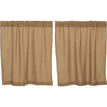 Burlap Natural Tier Curtain Set of 2 L36xW36 - The Fox Decor